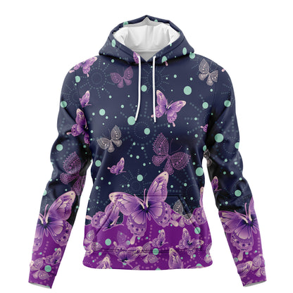 Butterfly Purple Garden T710 All Over Print Unisex Hoodie