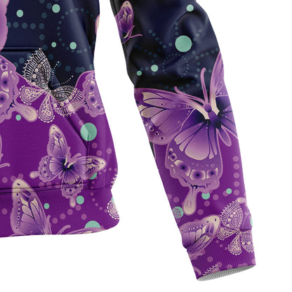 Butterfly Purple Garden T710 All Over Print Unisex Hoodie