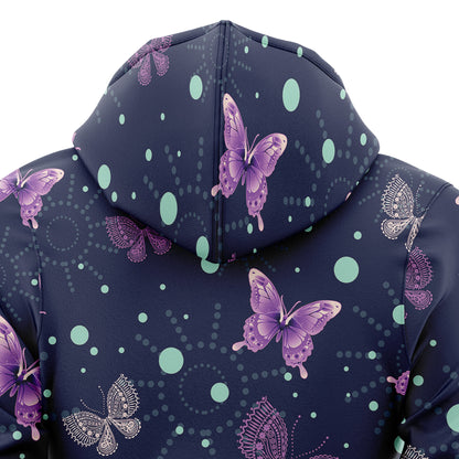 Butterfly Purple Garden T710 All Over Print Unisex Hoodie