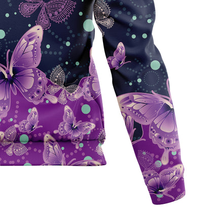 Butterfly Purple Garden T710 All Over Print Unisex Hoodie