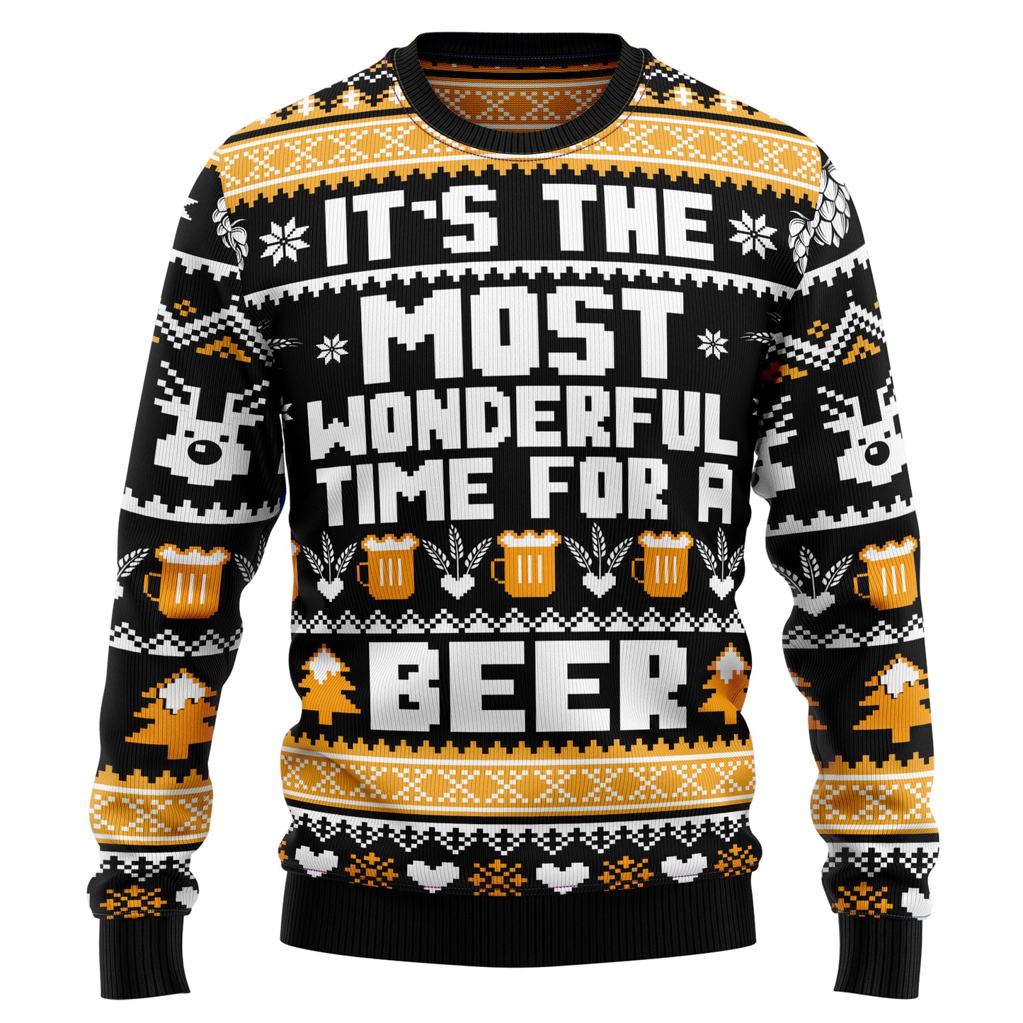 Wonderful Time For A Beer D2809 Ugly Christmas Sweater