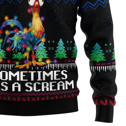 It‘s Scream Chicken TG51112 Ugly Christmas Sweater