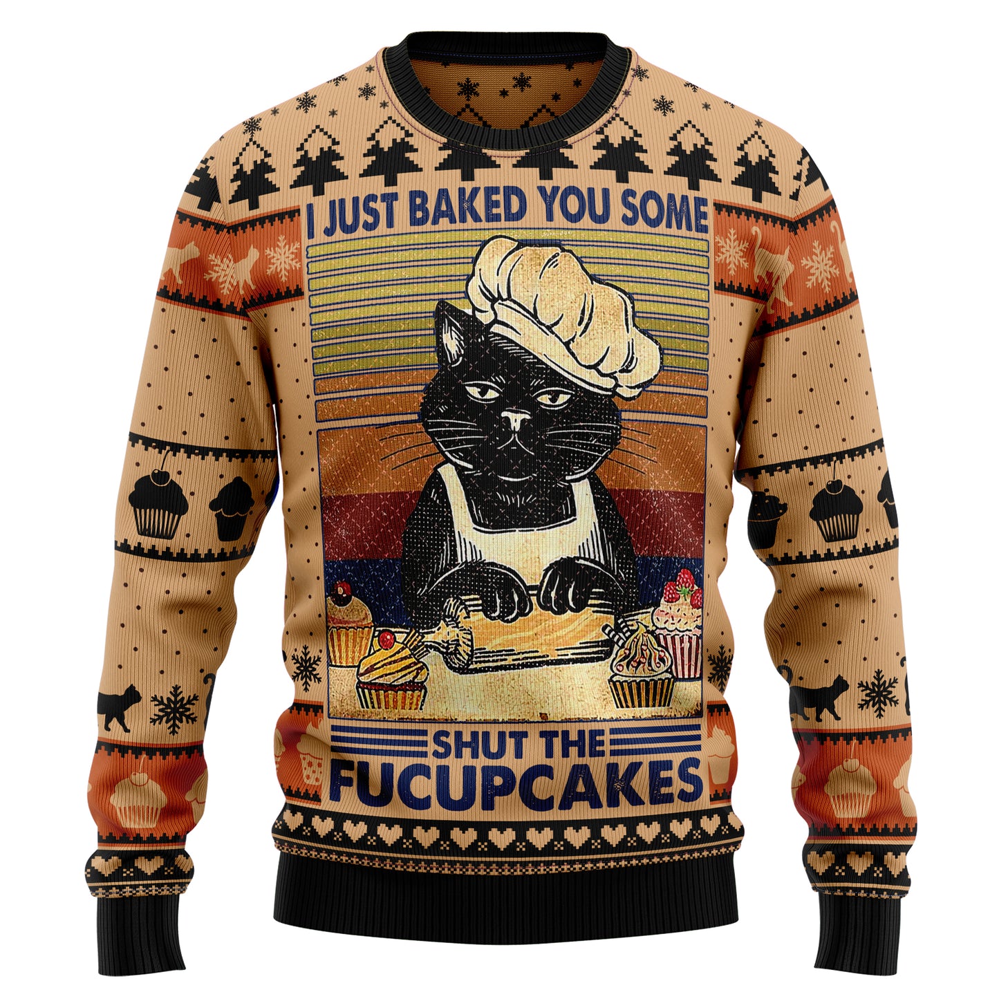 Shut The Fucupcakes Christmas TG5113 Ugly Christmas Sweater