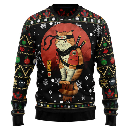Ninja Cat HZ102706 Ugly Christmas Sweater