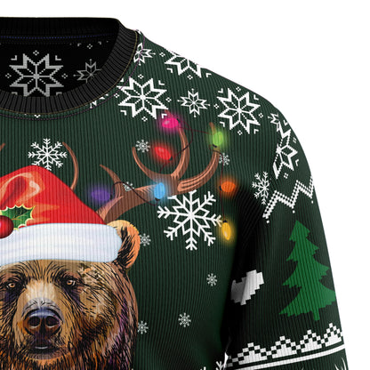 Bear Hunting and Beer D3009 Ugly Christmas Sweater