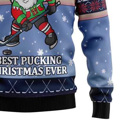 Santa Hockey T0511 Ugly Christmas Sweater