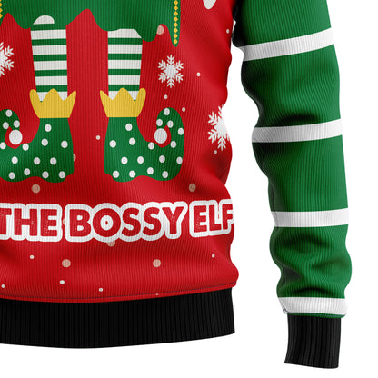 Bossy Elf TY210 Ugly Christmas Sweater