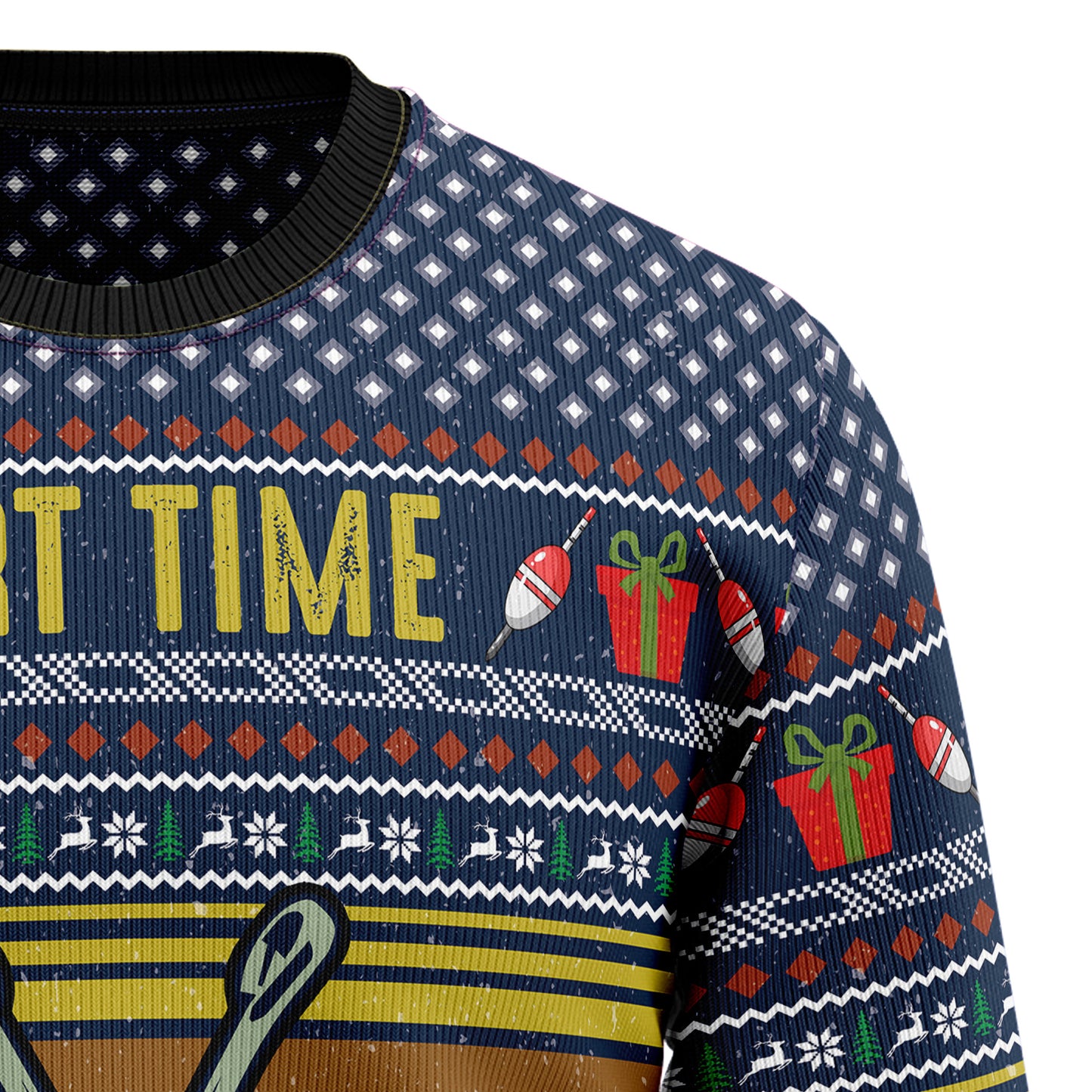 Fishing Part Time T0611 Ugly Christmas Sweater