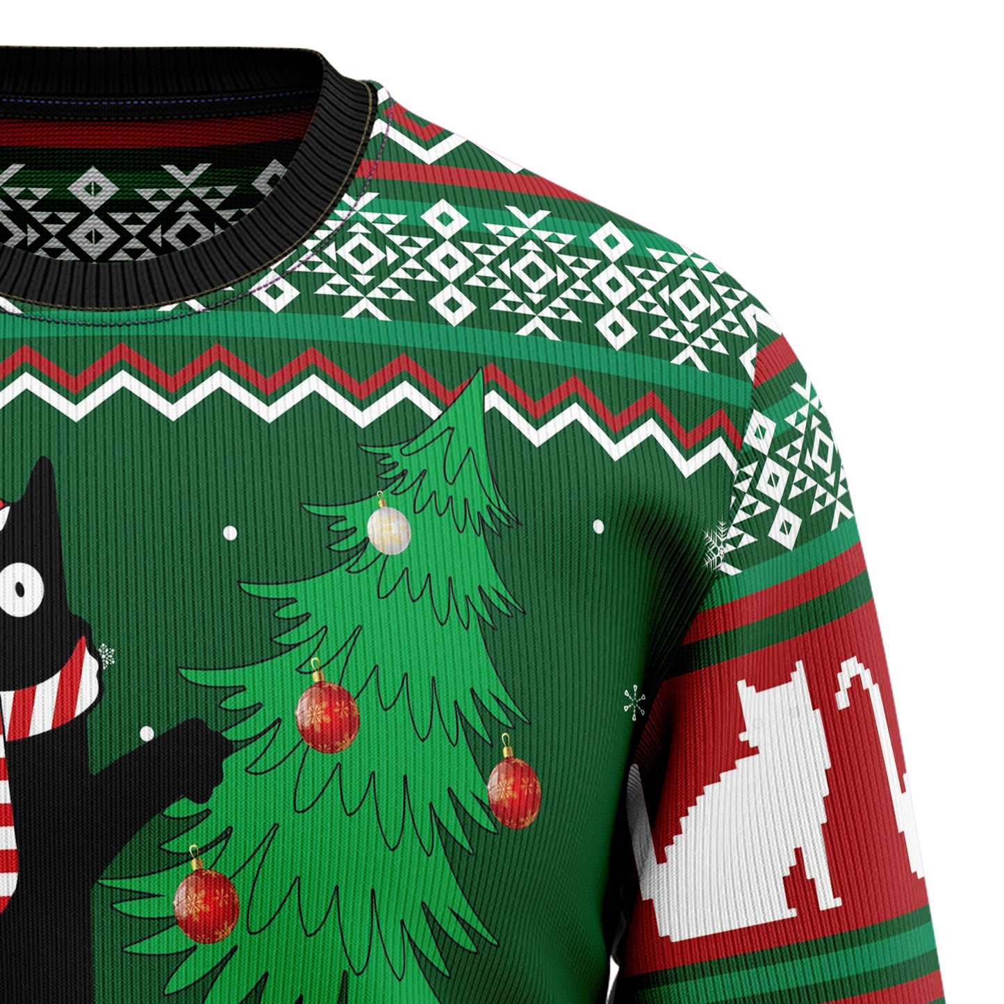 Black Cat What Christmas T510 Ugly Christmas Sweater