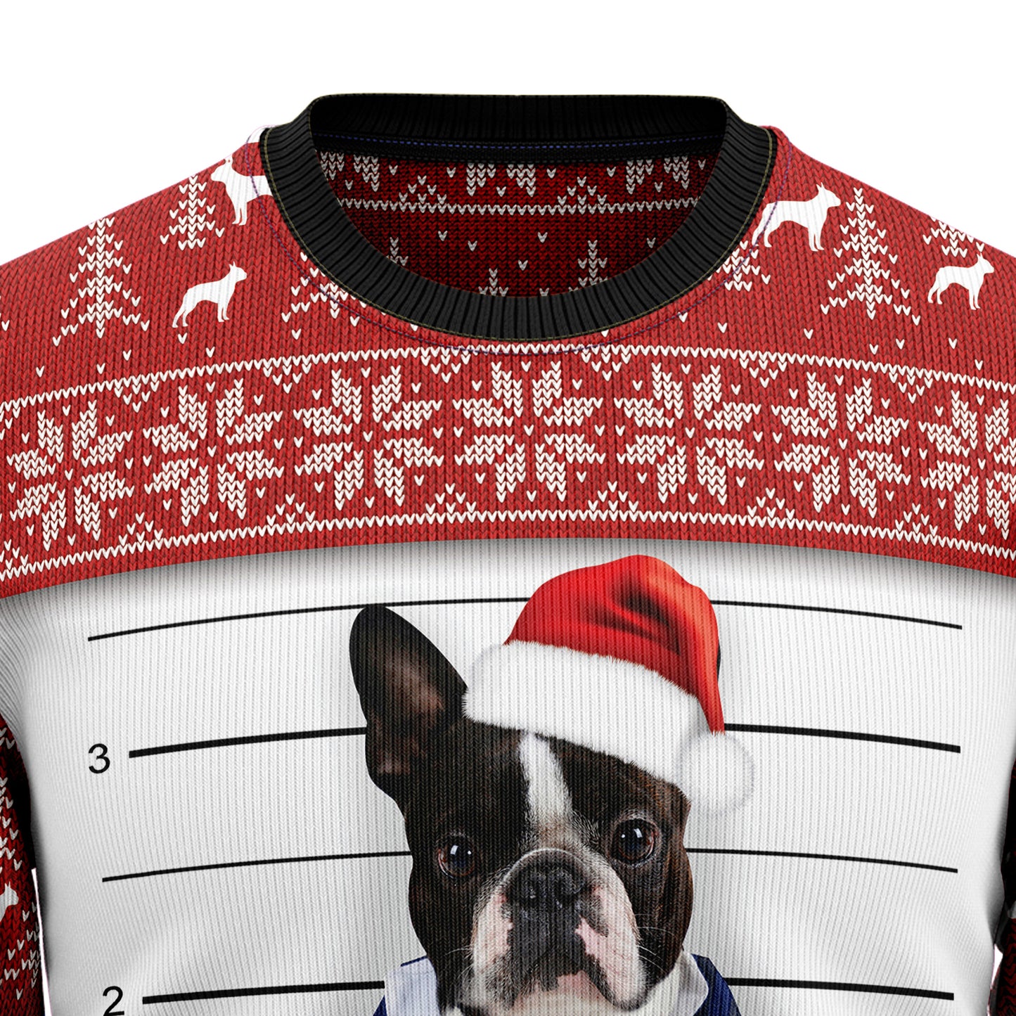 I Knocked Over The Christmas Tree Boston Terrier HT021102 Ugly Sweater