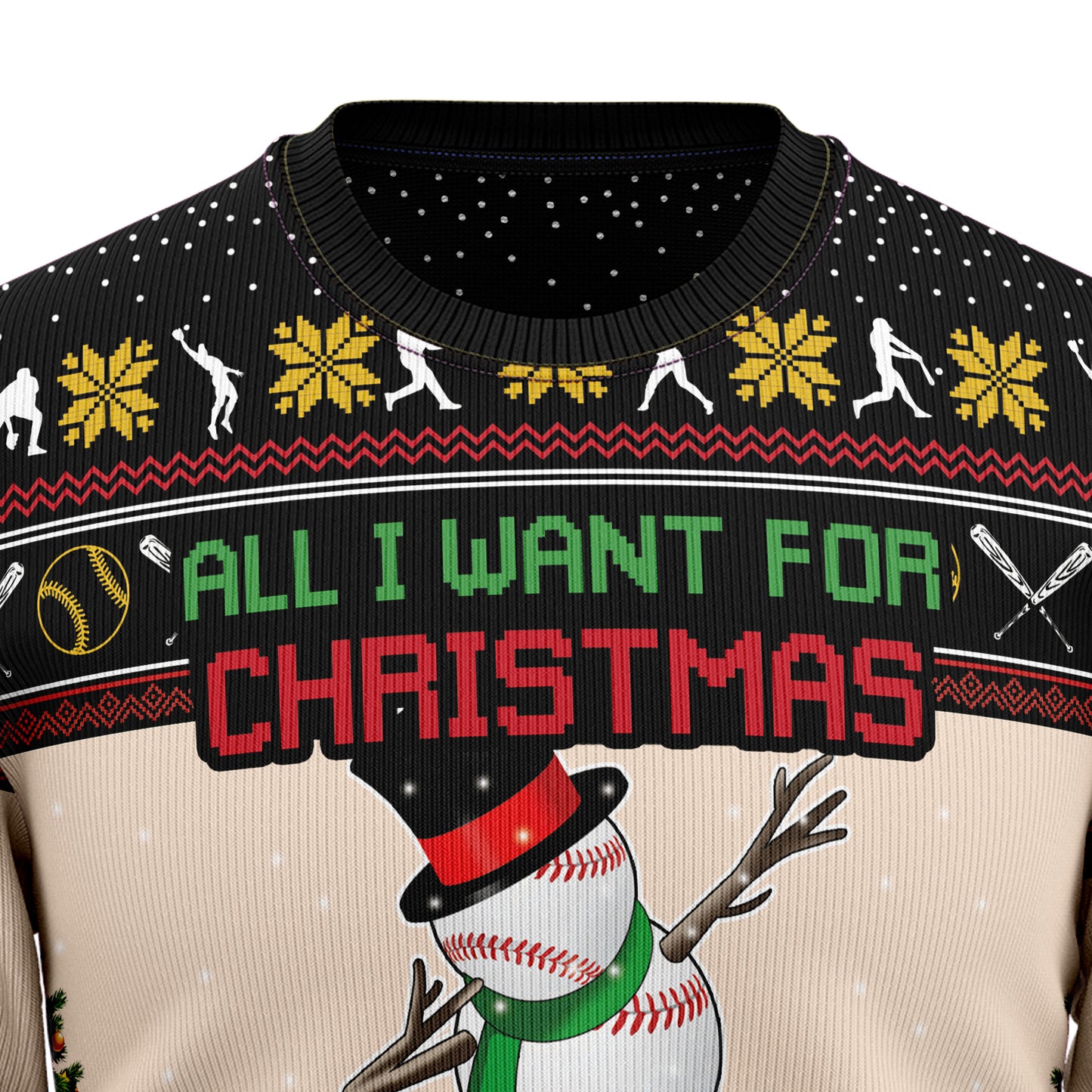 Christmas Time For Baseball T0611 Ugly Christmas Sweater