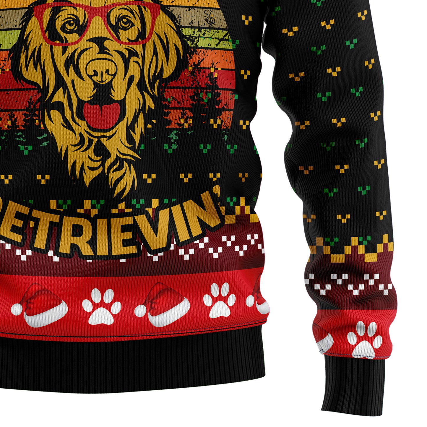 Golden Retriever Don‘t Stop T1111 Ugly Christmas Sweater