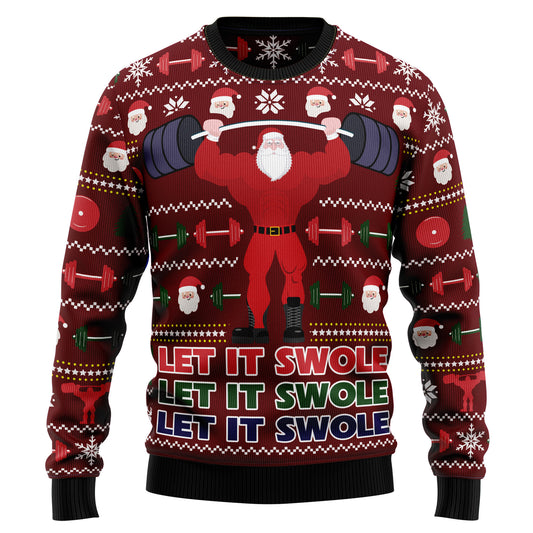 Santa Let It Swole TY1210 Ugly Christmas Sweater