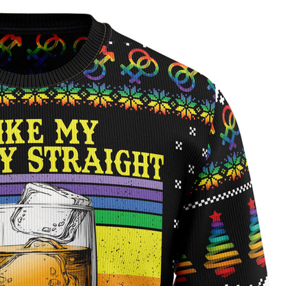LGBT Whiskey Straight T510 Ugly Christmas Sweater