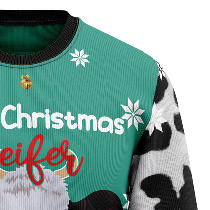 Cow Merry Christmas Heifer T1911 Ugly Christmas Sweater