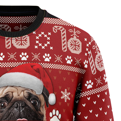 Pug Will Be Watching You T2910 Ugly Christmas Sweater
