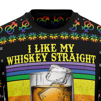 LGBT Whiskey Straight T510 Ugly Christmas Sweater