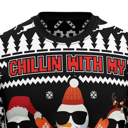 Chillin With My Snowmies HT92817 Ugly Christmas Sweater