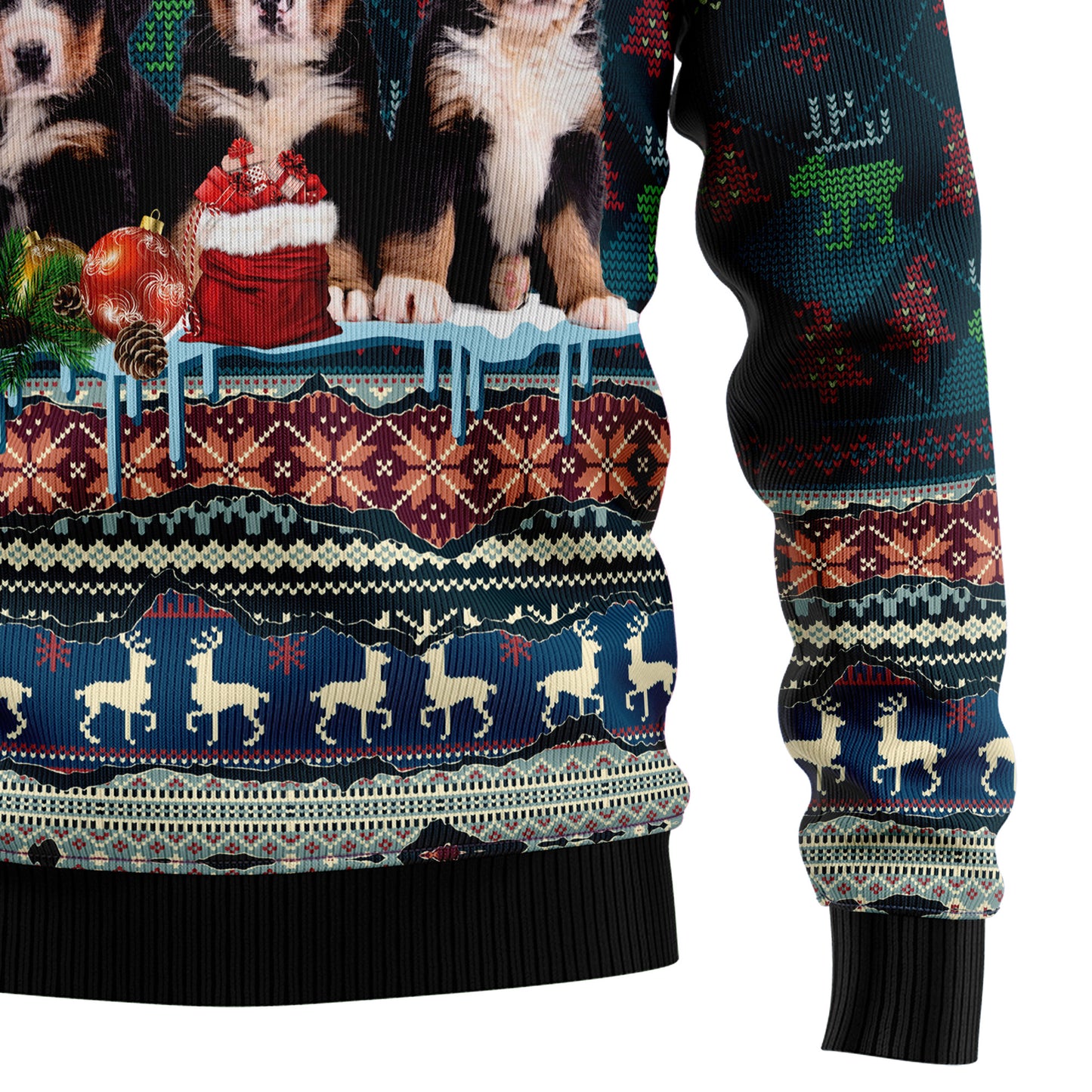 Cute Bernese Mountain Dog Christmas D1311 Ugly Christmas Sweater