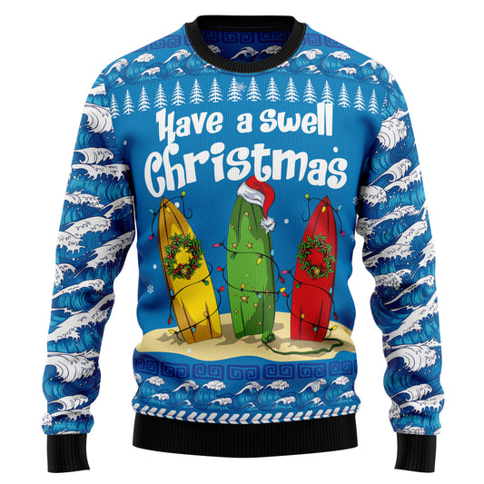 ﻿Surfer Swell Christmas T0311 Ugly Christmas Sweater