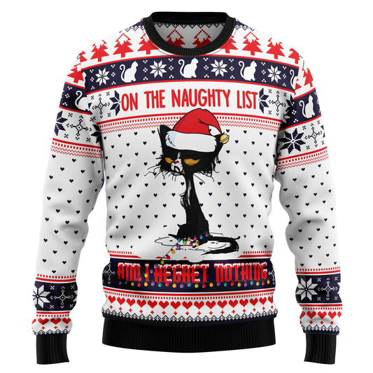 Naughty List Cat Meow G5119 Ugly Christmas Sweater