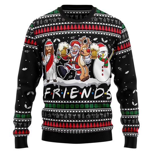 Santa Claus Jesus Friend TG51016 Ugly Christmas Sweater