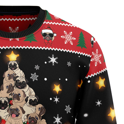 Pug Christmas Tree G5116 Ugly Christmas Sweater