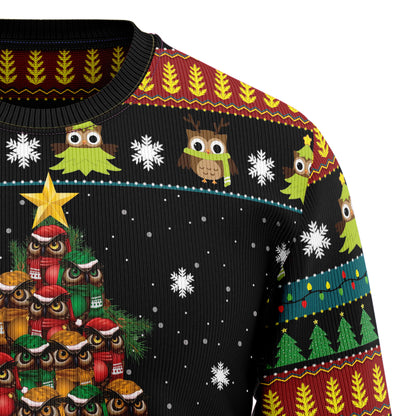 Owl Christmas Tree HZ102106 Ugly Christmas Sweater