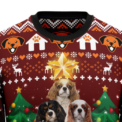 Cavalier King Charles Spaniel Pine Tree D2809 Ugly Christmas Sweater