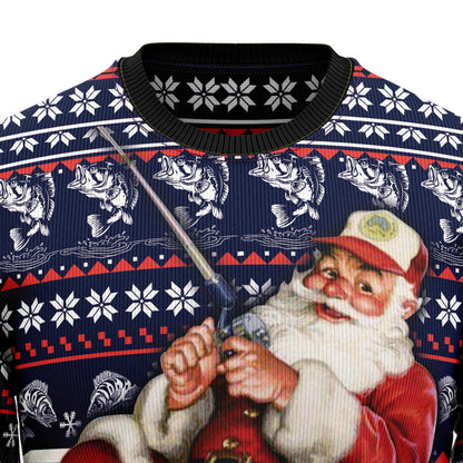 Santa Fishing HT92405 Ugly Christmas Sweater