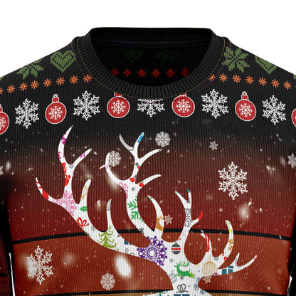 Vintage Background Awesome Deer G51110 Ugly Christmas Sweater