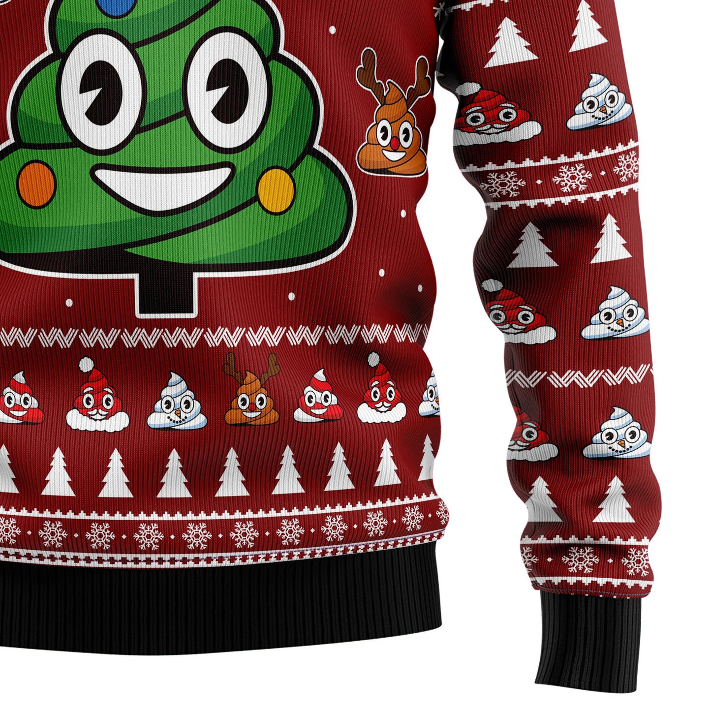 Poop Christmas Tree Emoji Funny HZ102104 Ugly Christmas Sweater