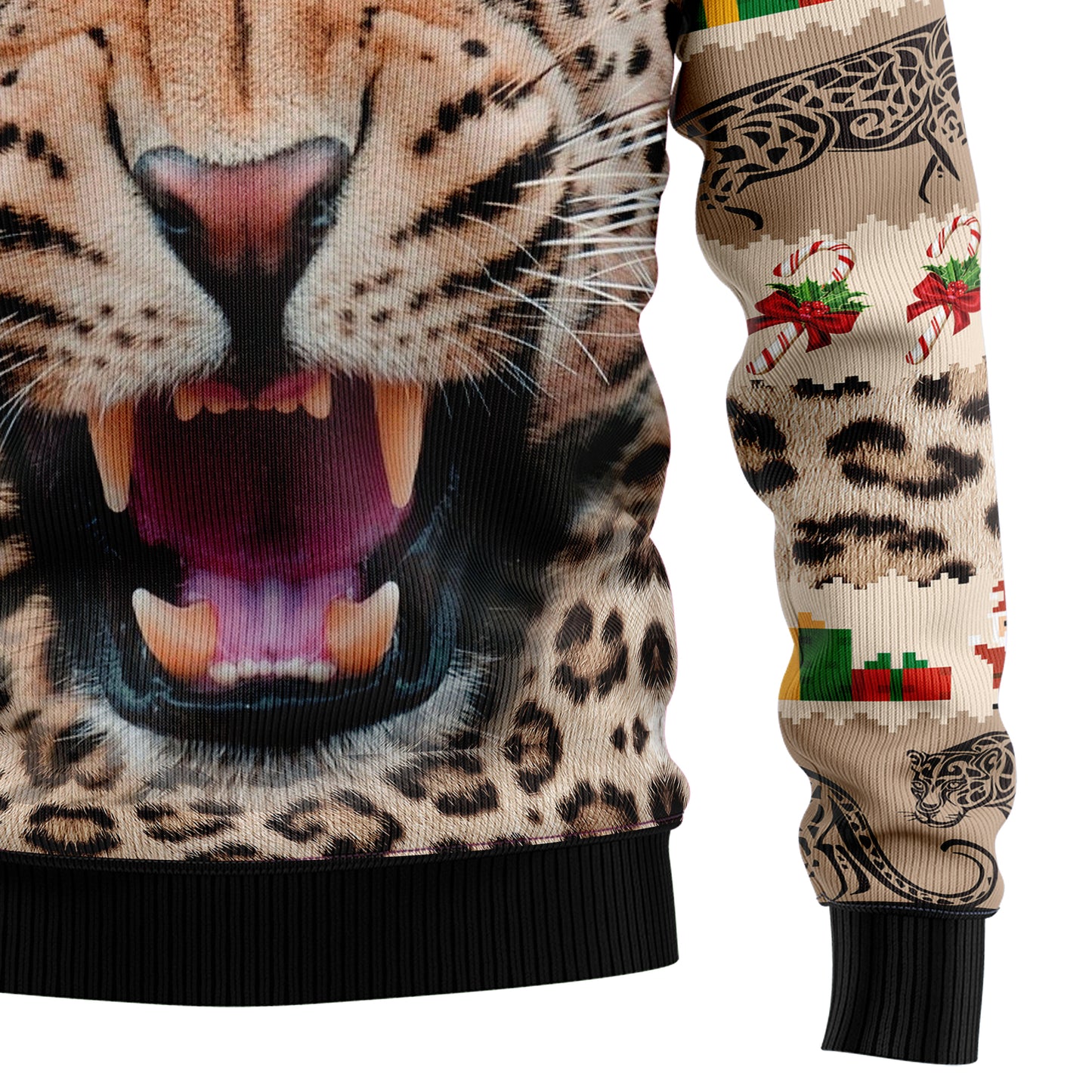 Leopard Cute Face T2210 Ugly Christmas Sweater