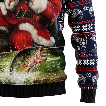 Santa Fishing HT92405 Ugly Christmas Sweater