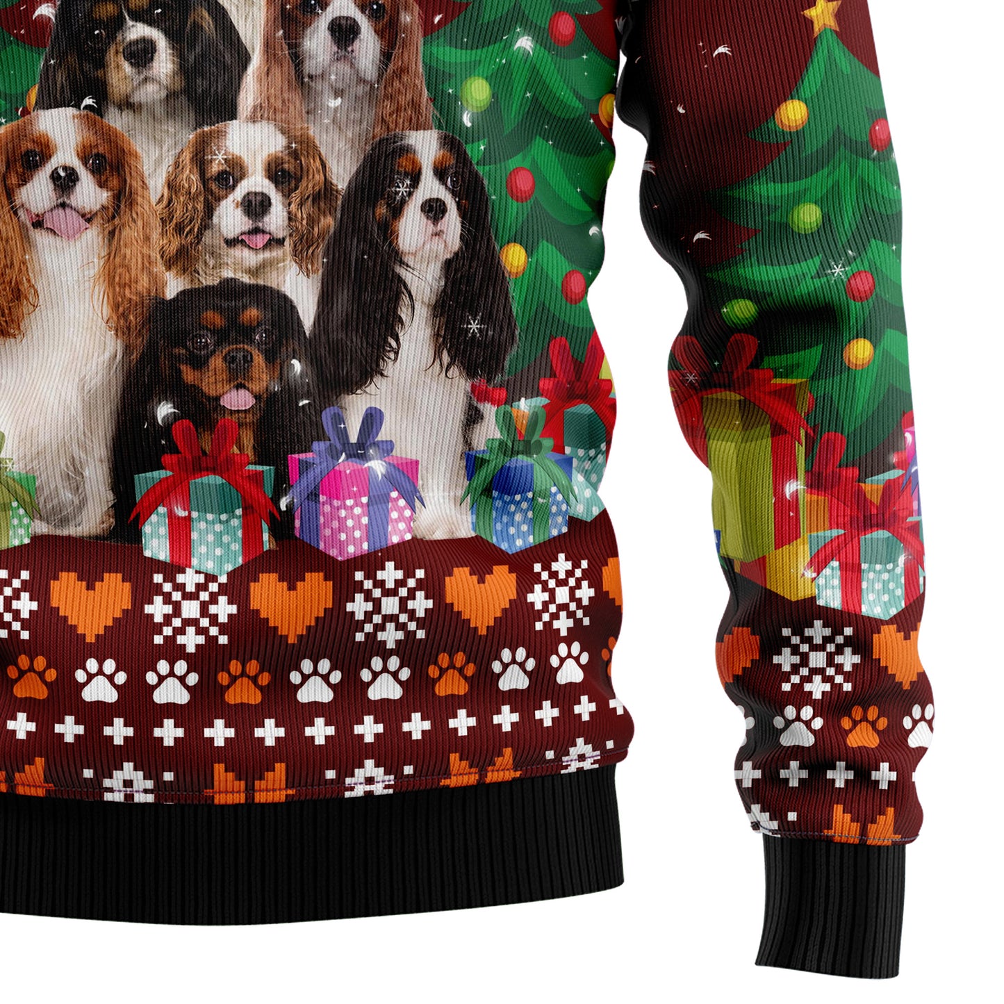 Cavalier King Charles Spaniel Pine Tree D2809 Ugly Christmas Sweater