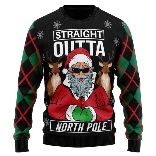 Santa Claus Straight Outta North Pole G51016 Ugly Christmas Sweater