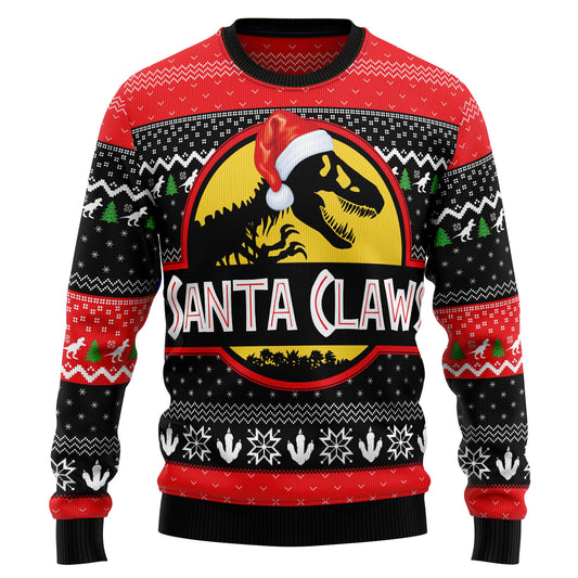 T-Rex Santa Claws D1410 Ugly Christmas Sweater