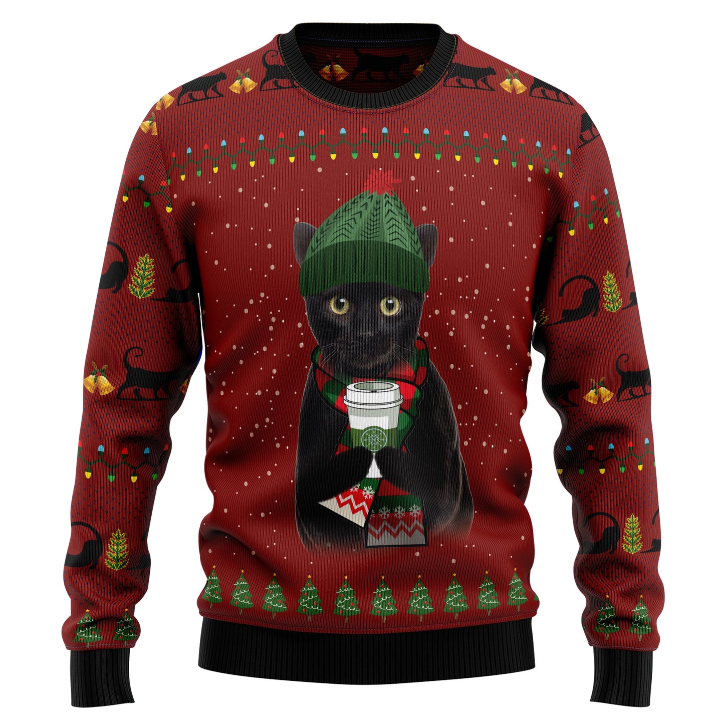 Black Cat Coffee TY1611 Ugly Christmas Sweater