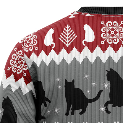 Black Cat Tree Killer T1911 Ugly Christmas Sweater