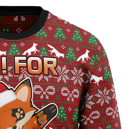 Oh For Fox Sake HT021103 Ugly Christmas Sweater