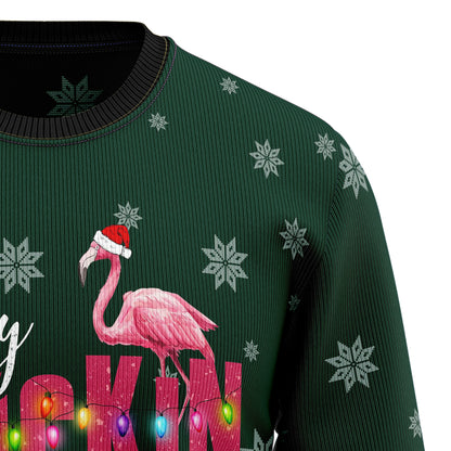 Flamingo Merry Flockin Christmas TY1610 Ugly Christmas Sweater