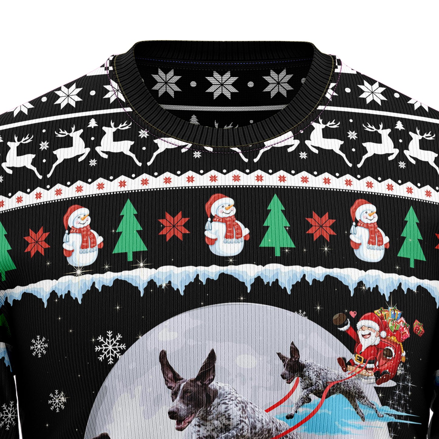 German Shorthaired Pointer Santa On Highway D0610 Ugly Sweater