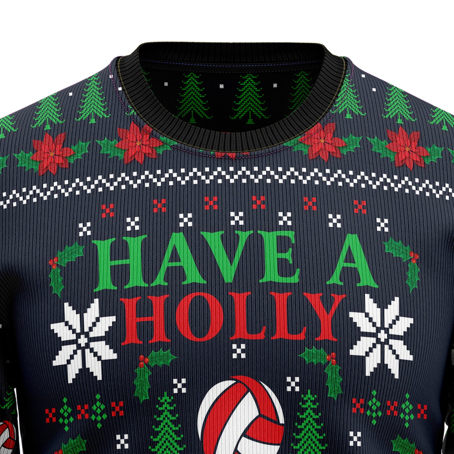 Holly Volley Volleyball HZ102615 Ugly Christmas Sweater