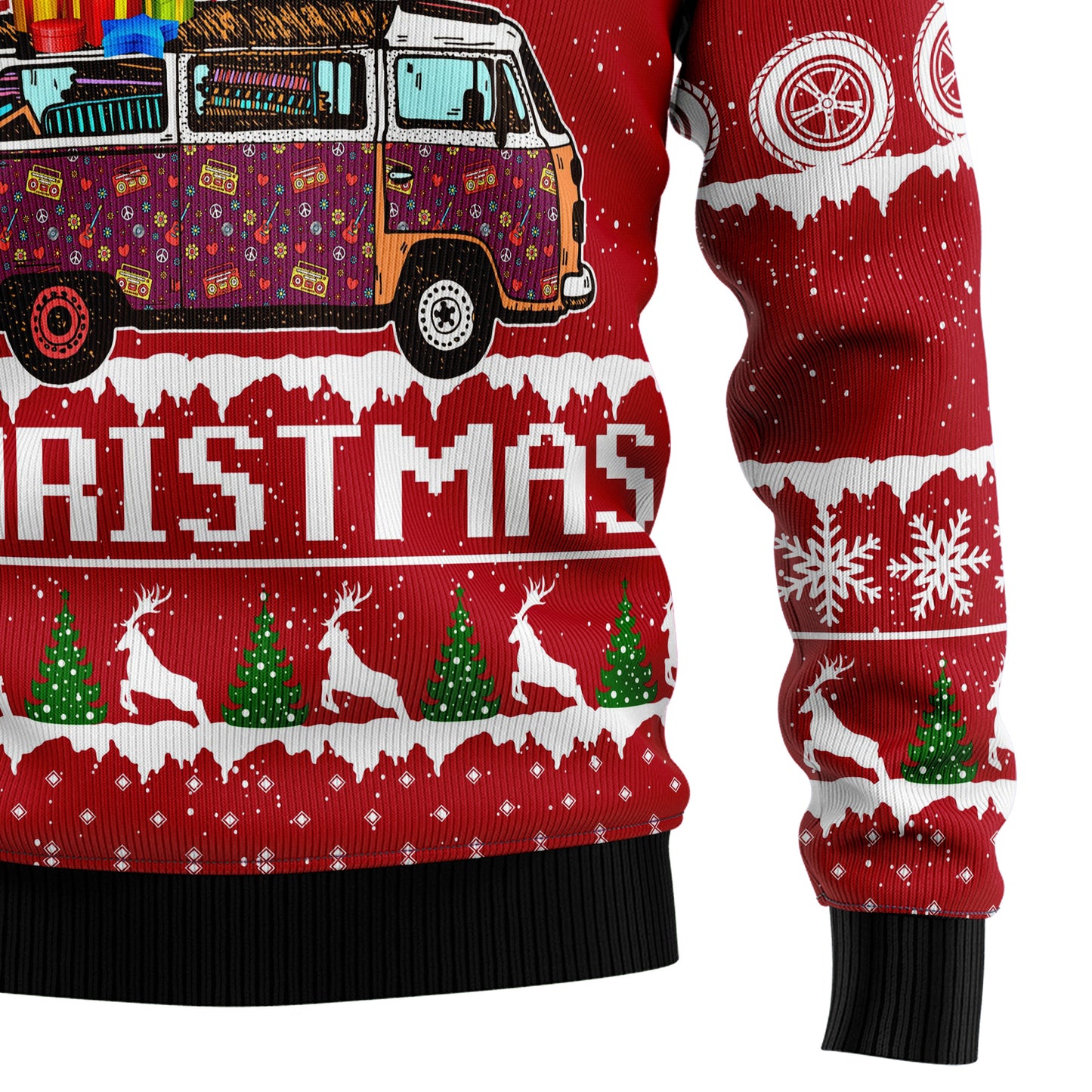 Hippie Car Merry Christmas TG5112 Ugly Christmas Sweater