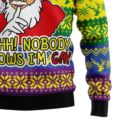 Nobody Knows I'm Gay HT102911 Ugly Christmas Sweater