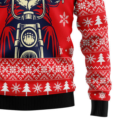 Santa Claus Ride A Motorcycle HZ100506 Ugly Christmas Sweater