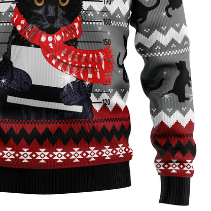 Black Cat Tree Killer T1911 Ugly Christmas Sweater