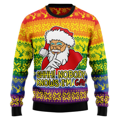 Nobody Knows I'm Gay HT102911 Ugly Christmas Sweater