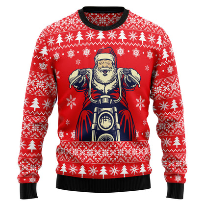 Santa Claus Ride A Motorcycle HZ100506 Ugly Christmas Sweater