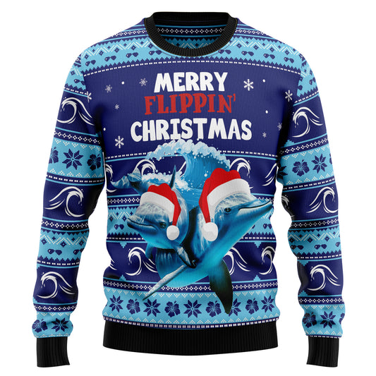 Dolphin Flippin' Christmas T0311 Ugly Christmas Sweater
